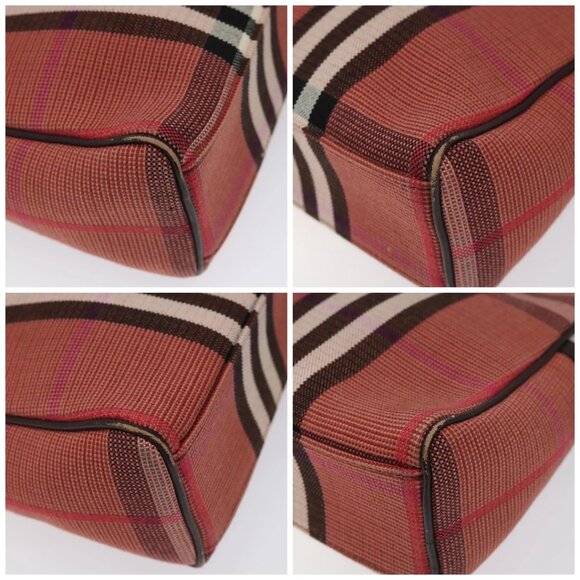 BURBERRY Nova Check Shoulder Bag Canvas Red Auth 115048 - Picture 16 of 16